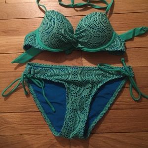 Crochet Green/Blue Bikini