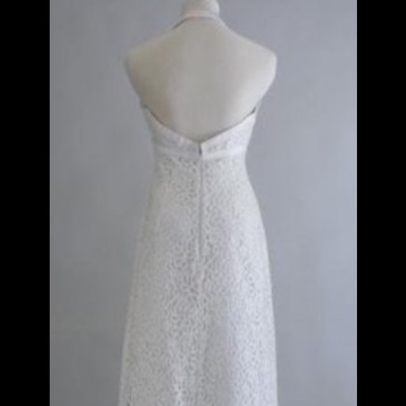 Watters & Watters White Lace Halter Wedding Dress - Picture 2 of 4