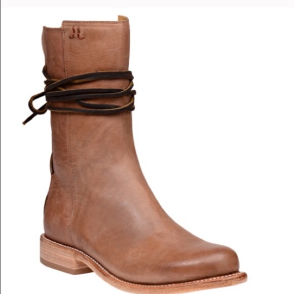Tan leather Lucchese ankle booties
