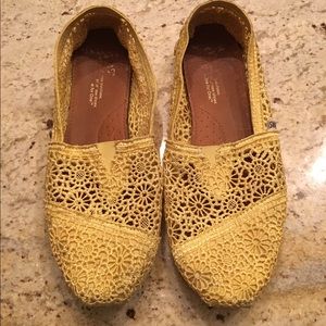 Toms Yellow Crochet Lace