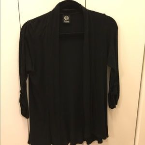 Bobeau Tab Sleeve Black Cardigan