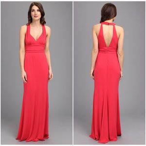 NEW Hot Pink Nicole Miller Jersey Halter Gown Sz 2