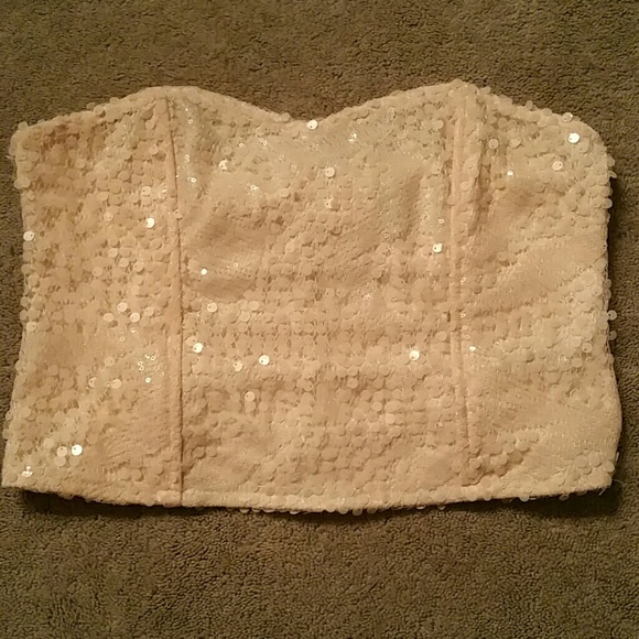 CLEARANCE - Sparkle zip-up bandeau.