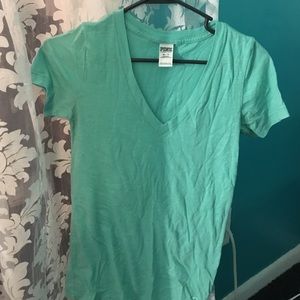 Teal Victoria's Secret V-neck shirt