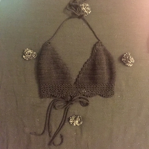 Black Crochet Bralette