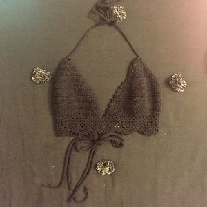Black Crochet Bralette