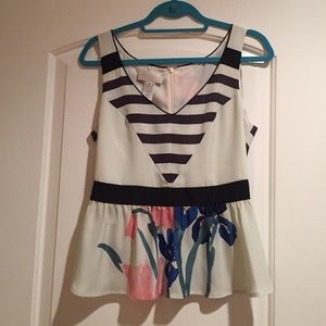 Bands and Blossoms Peplum Top