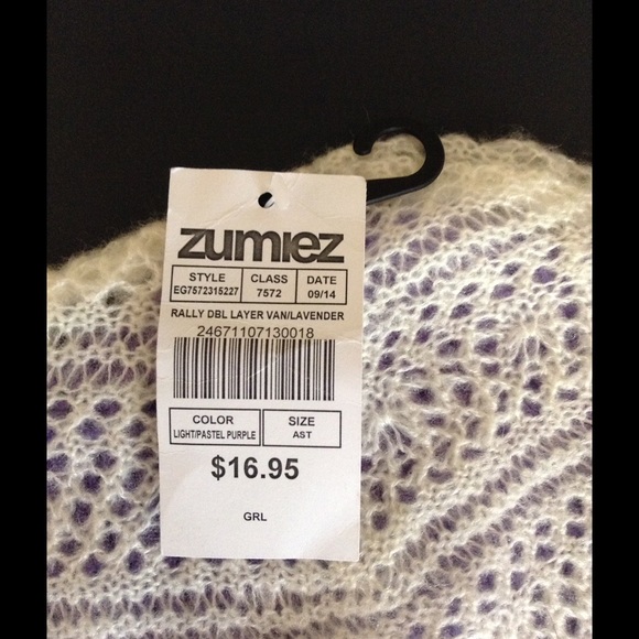 SOLD---- Zumiez Slouchy Beanie: Purple and Lace - Picture 4 of 4
