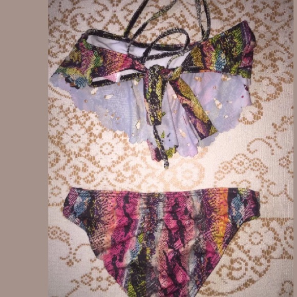 ❌SOLD❌Pily Q Snake Print Little Girls Bikini - Picture 2 of 3