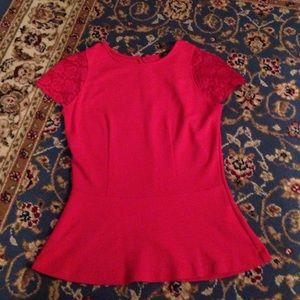 Red peplum top