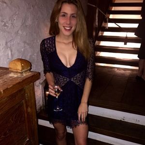 For Love and Lemons Lyla Cocktail Dress Black/Navy