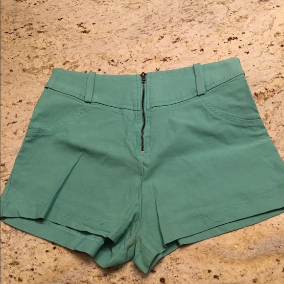 Teal High Waisted Shorts