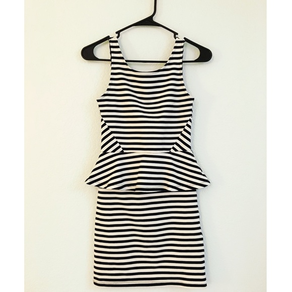 H&M Striped Peplum Dress