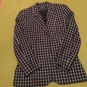Ralph Lauren black and cream plaid blazer