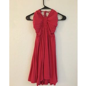 Boutique Pink Backless Halter Dress