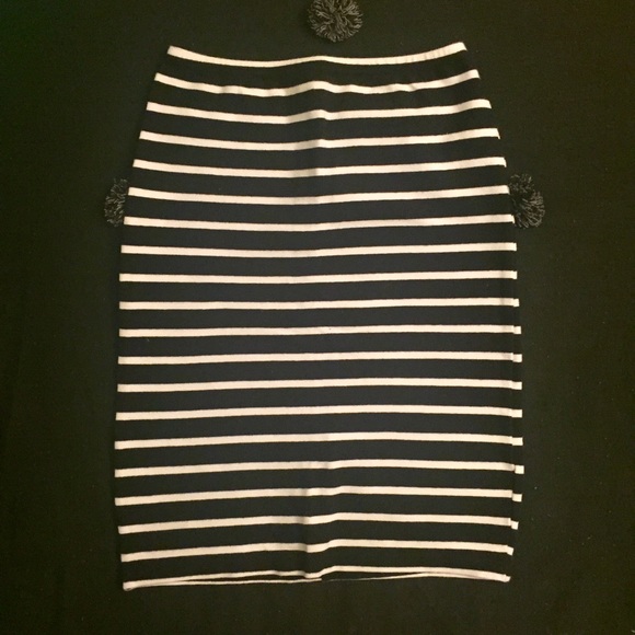 Forever 21 Black Striped Midi Skirt