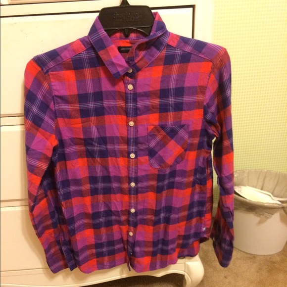 Plaid American Eagle top
