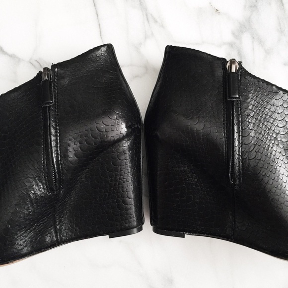 BCBG MaxAzria Black Ankle Wedge Boots - Picture 3 of 4