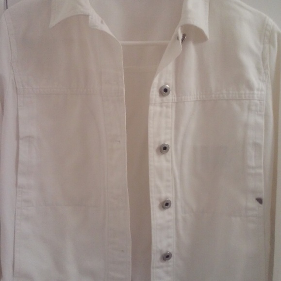 Jackets & Blazers - White Denim Jean Jacket