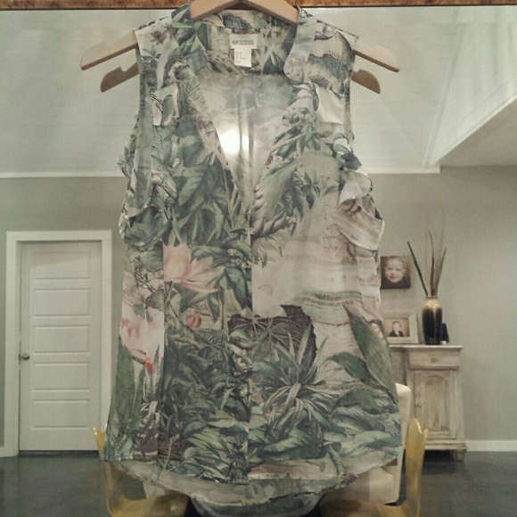 SOLD❤❤❤H&M Floral Chiffon Blouse - Picture 1 of 3