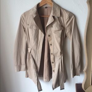 Khaki beige light weight jacket Tahari XS