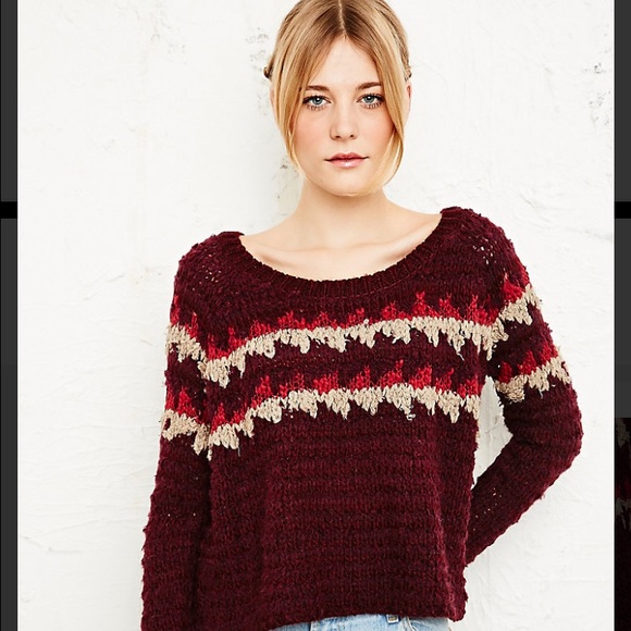 *SOLD* FREE PEOPLE Sweater-Vintage Maroon - Picture 2 of 3
