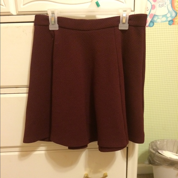 Burgundy Skater Skirt