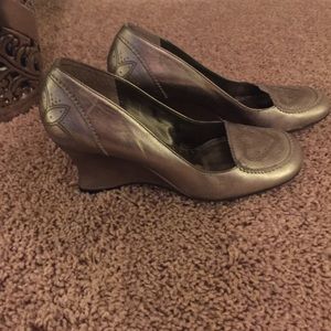 BCBGirls silver wedge
