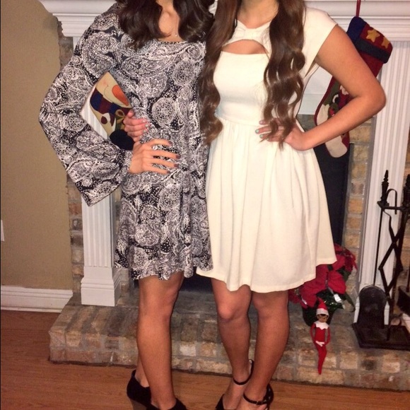 Black & white paisley dress