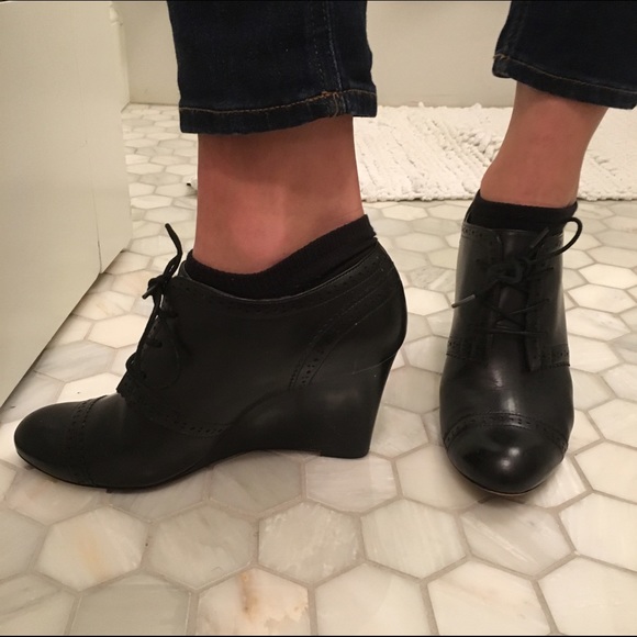 Loft wedge booties with laces