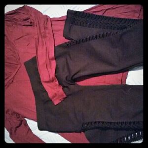 Leggings and lounge shirt