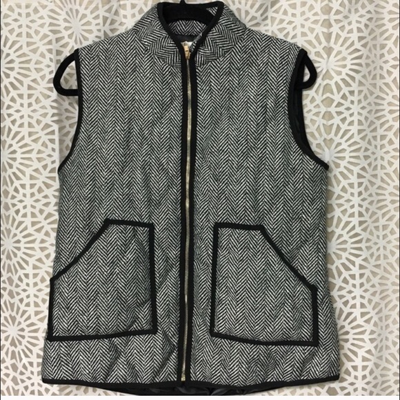 Herringbone Vest Black/White