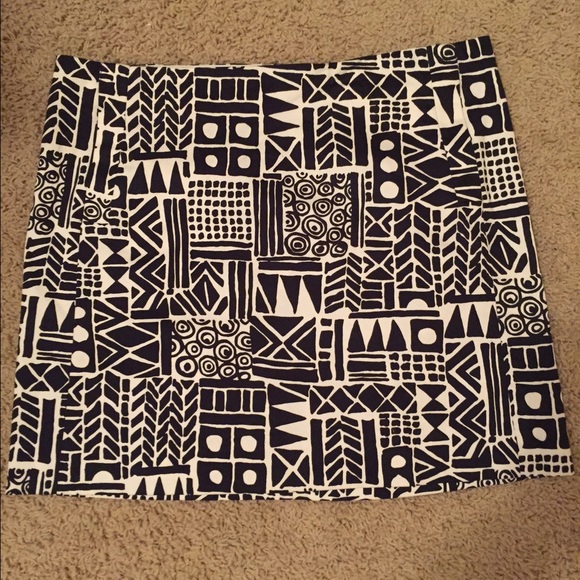 J. Crew navy/white printed skirt