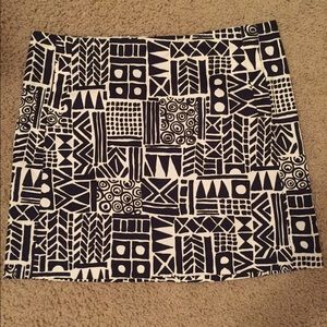 J. Crew navy/white printed skirt