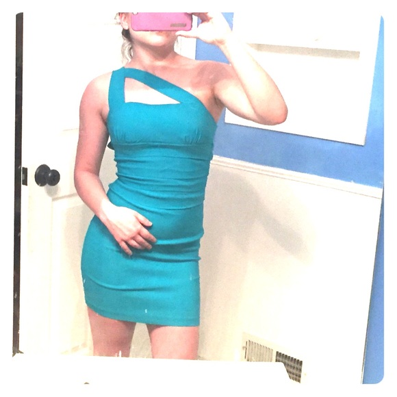 Aqua blue tight bandage dress