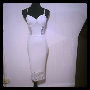 Lace panelled dress