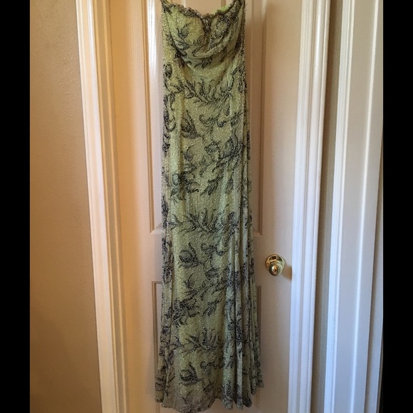 Strapless beaded long dress