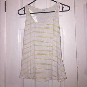 yellow & white racerback