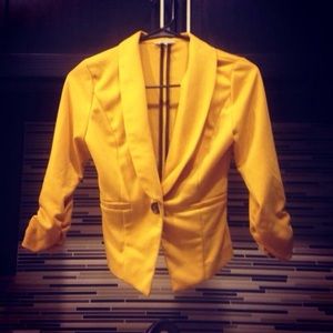 Mustard polyester blazer