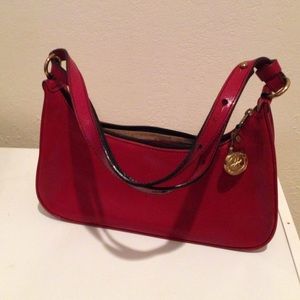 Dark red, small Brahmin hobo bag in good condition