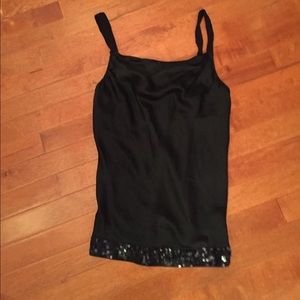 The Limited side zip cami with sequin band bottom