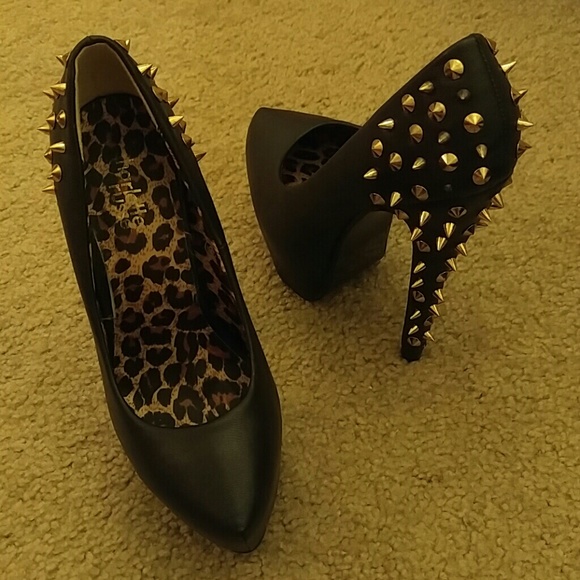 Charlotte Russe Black Spikes Heels