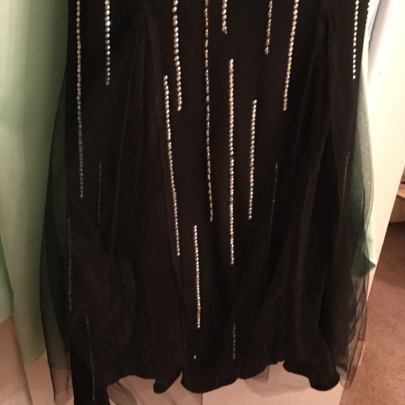 Black Beaded Prom/Pageant Dress - Picture 4 of 4