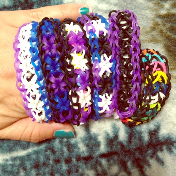 Starburst handmade rubber band bracelet