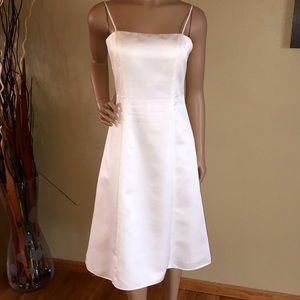 David's Bridal Ivory Satin Dress