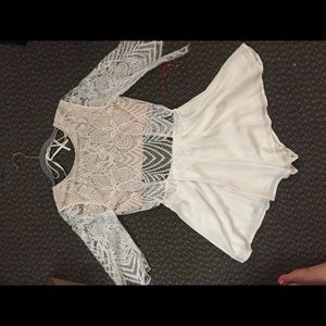 Lucy in the Sky white lace romper