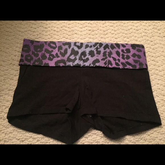Victoria secret Yoga shorts purple leopard print