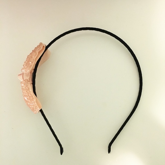 Pink beaded ribbon headband 🎀