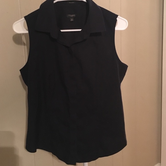 Sleeveless navy talbots button down