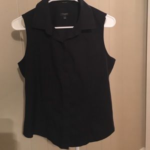 Sleeveless navy talbots button down